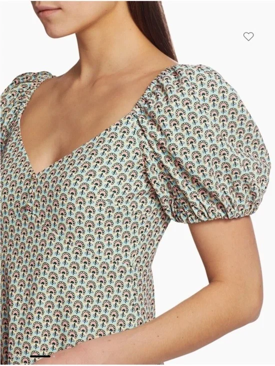 Alice + Olivia Dana Printed Puff Sleeve Mini Dress - Solstice Floral - Size 6 - Picture 3 of 12